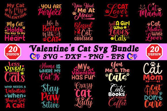 A Valentine's Day Cat SVG Bundle for Real Projects