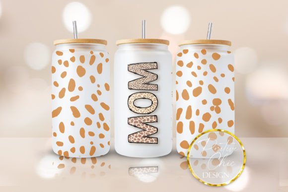 Mom Animal Print Libbey Glass Can Wrap